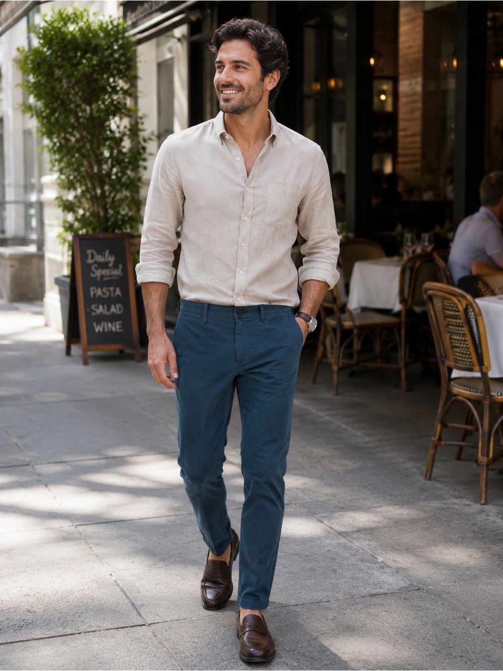 Men’s navy J.Crew flex fit slim Chino size 30‎ x 32 straight fit.